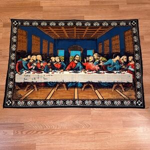 Vintage The Last Supper Tapestry Religious 100% Cotton Turkey
